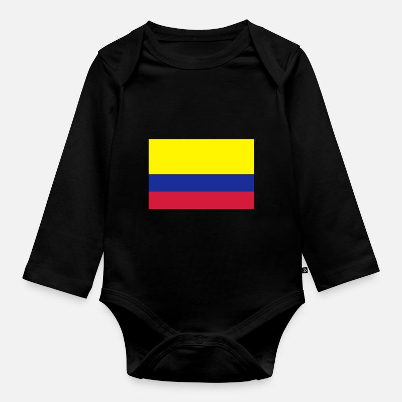 drapeau_colombie - Body Bébé bio manches longues - noir