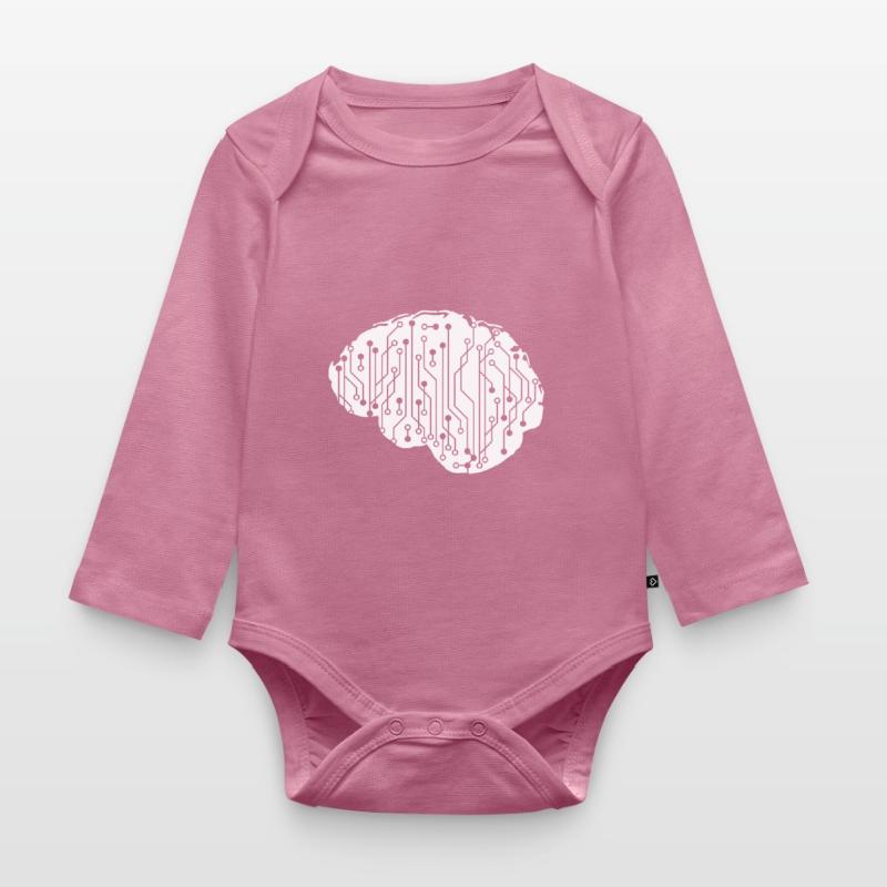 Electrical Brain CPU Data Circuit Computer Organic Longsleeve Baby Bodysuit