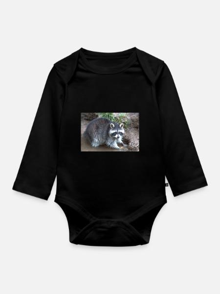 Nordamerikanischer Waschbär (racoons) - Baby Bio-Langarm-Body - Schwarz