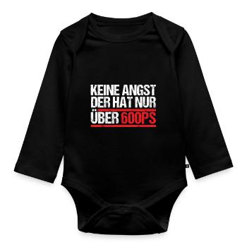 Auto - Nur über 600PS - Baby Bio-Langarm-Body - Schwarz - Vorne