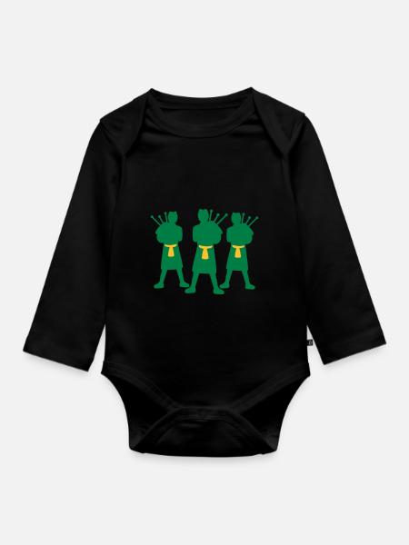 Bagpiper Team - Baby Bio-Langarm-Body - Schwarz