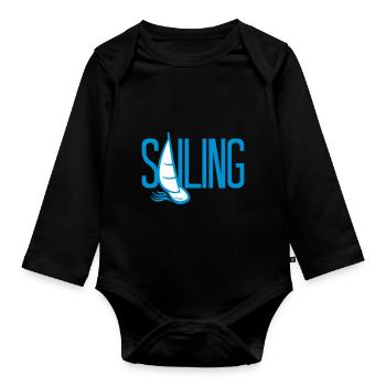 sailing hobby boot segeln schiff segelboot meer wa - Baby Bio-Langarm-Body - Schwarz - Vorne