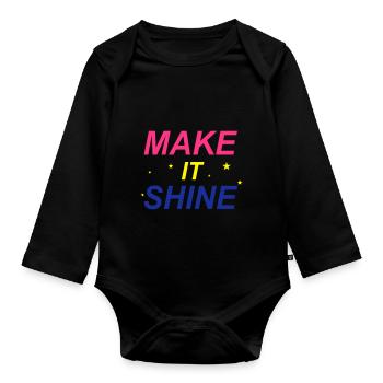 Make It Shine - Body Bébé bio manches longues - noir - Devant