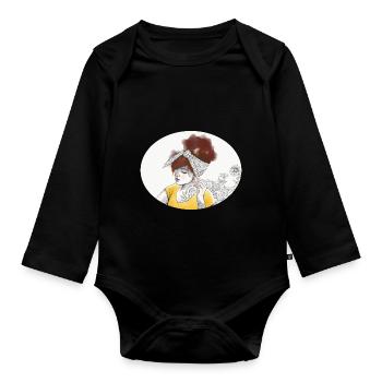Hairstyle 1 - Baby Bio-Langarm-Body - Schwarz - Vorne