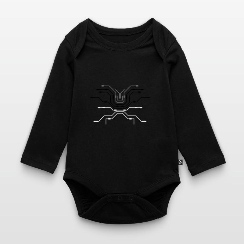 computer design pc wires processor cpu wire ve Organic Longsleeve Baby Bodysuit
