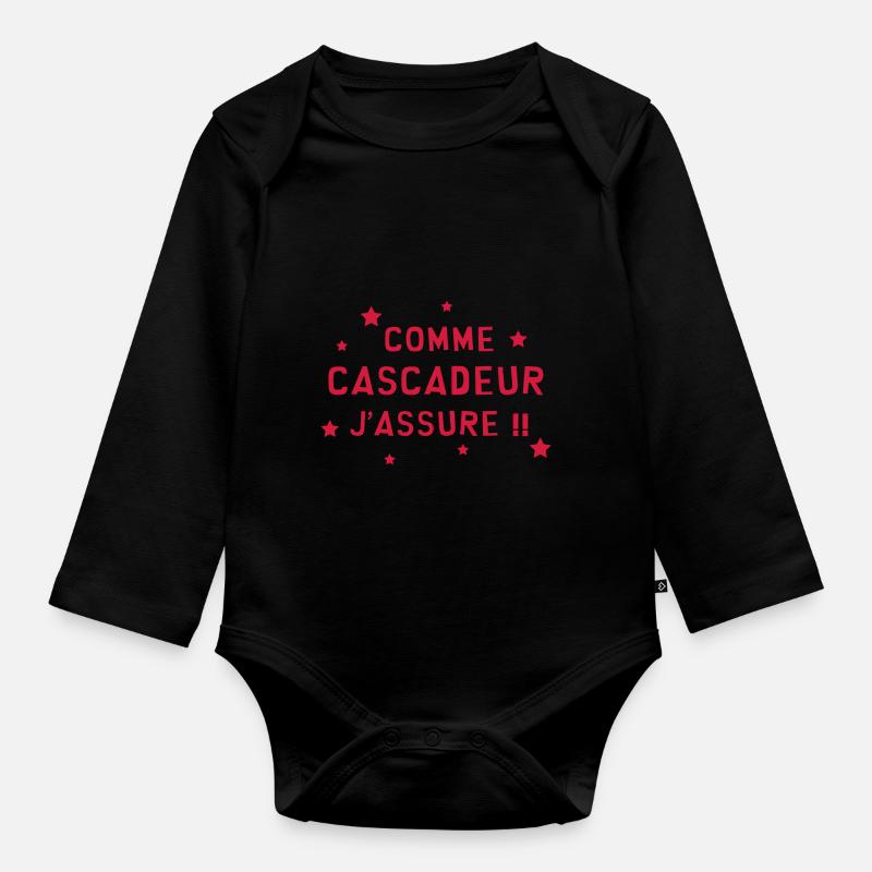 Cascadeur / Cascade / Voiture / Risque / Danger - Body Bébé bio manches longues - noir