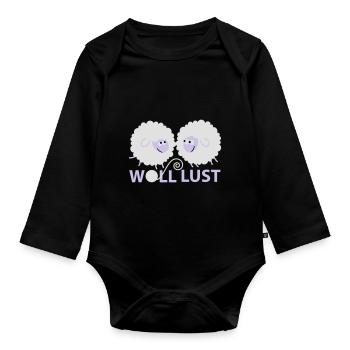 Woll Lust - Baby Bio-Langarm-Body - Schwarz - Vorne