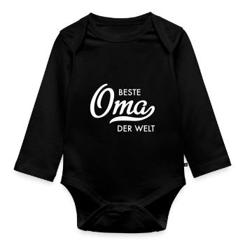 Beste Oma der Welt - Baby Bio-Langarm-Body - Schwarz - Vorne