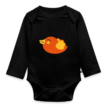 kleines nettes voegelchen spatz - Baby Bio-Langarm-Body - Schwarz - Vorne