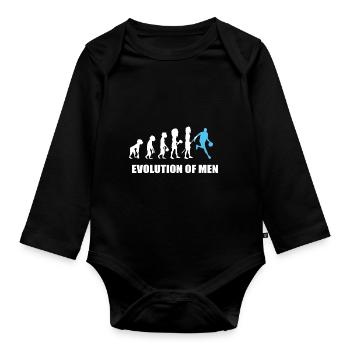 Joueur de basket-ball de basket-ball Evolution Basketball - Body Bébé bio manches longues - noir - Devant