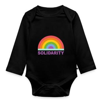 Solidarité arc-en-ciel - Body Bébé bio manches longues - noir - Devant