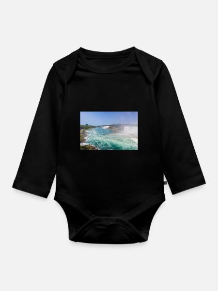 Kanada Ontario Niagara Falls American and Canadian - Baby Bio-Langarm-Body - Schwarz