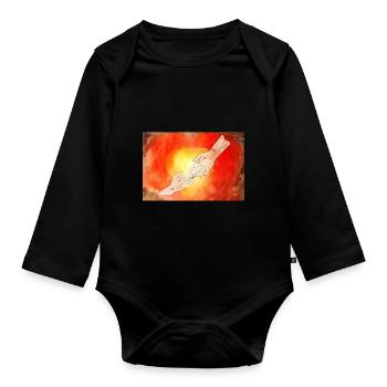 göttlicher Mundschutz - Baby Bio-Langarm-Body - Schwarz - Vorne