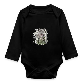 Staffordshire Bull Terrier2 - Organic Longsleeve Baby Bodysuit - black - Front