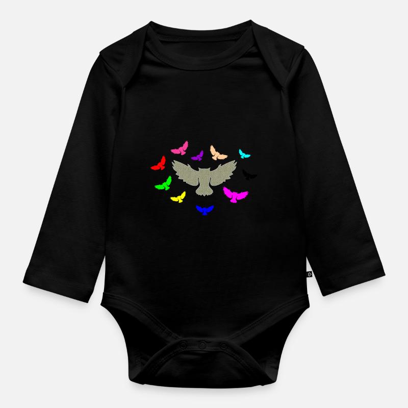 Chouette - Body Bébé bio manches longues - noir
