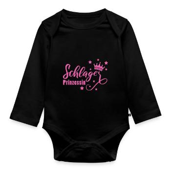 Schlagerprinzessin Schlagerfan Schlager Geschenk - Baby Bio-Langarm-Body - Schwarz - Vorne