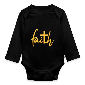 Faith Faith Cross - Organic Longsleeve Baby Bodysuit - black - Front