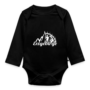Erzgebirge Heimat Natur Holzkunst - Baby Bio-Langarm-Body - Schwarz - Vorne