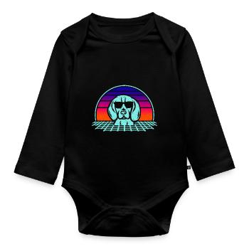 BEAGLE - Baby Bio-Langarm-Body - Schwarz - Vorne