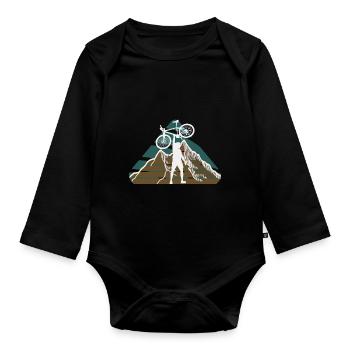 Vélo Vélo VTT VTT Vélo Sport Motif - Body Bébé bio manches longues - noir - Devant