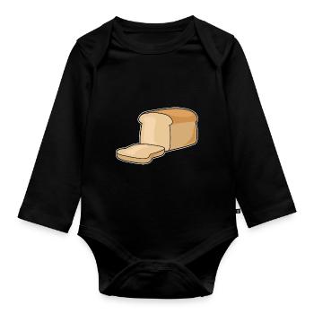 bread - Organic Longsleeve Baby Bodysuit - black - Front