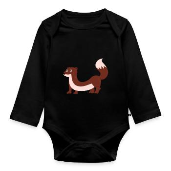 Wiesel - Baby Bio-Langarm-Body - Schwarz - Vorne