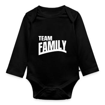 family awesome awesome holiday family adoption - Organic Longsleeve Baby Bodysuit - black - Front