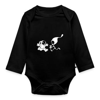 Rencontre d'un autre type - Body Bébé bio manches longues - noir - Devant