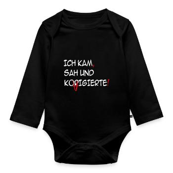 Ich kam, sah und korrigierte - Baby Bio-Langarm-Body - Schwarz - Vorne