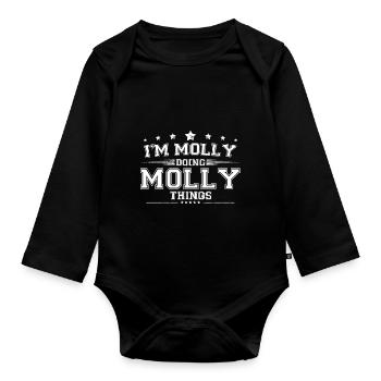 Molly - Baby Bio-Langarm-Body - Schwarz - Vorne