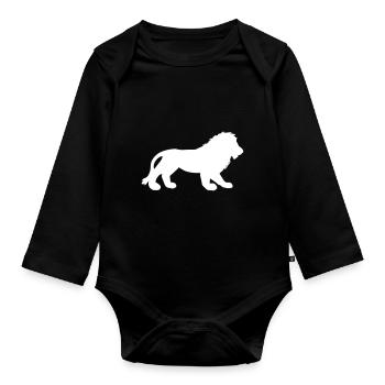 lion - Body Bébé bio manches longues - noir - Devant