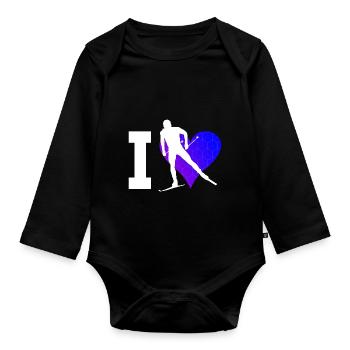 Cross-country skiing Skating Cross-country skiing Men Women Cross-country skiing Cl - Organic Longsleeve Baby Bodysuit - black - Front