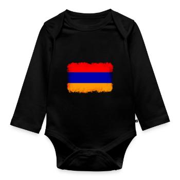 Arménie - Body Bébé bio manches longues - noir - Devant