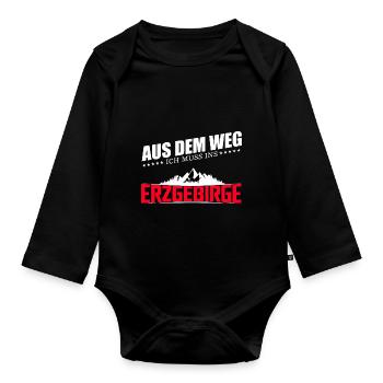 Aus dem Weg ich muss ins Erzgebirge - Baby Bio-Langarm-Body - Schwarz - Vorne