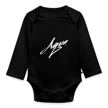 Aqua Text - Boire de l’eau et nager - Body Bébé bio manches longues - noir - Devant