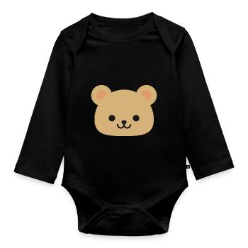 Bär Bear - Baby Bio-Langarm-Body - Schwarz - Vorne