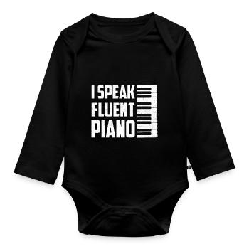 Fear The Sax Pianist Musician - Baby Bio-Langarm-Body - Schwarz - Vorne