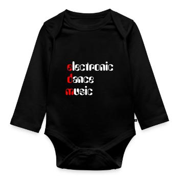 EDM Electronic Dance Music - Baby Bio-Langarm-Body - Schwarz - Vorne