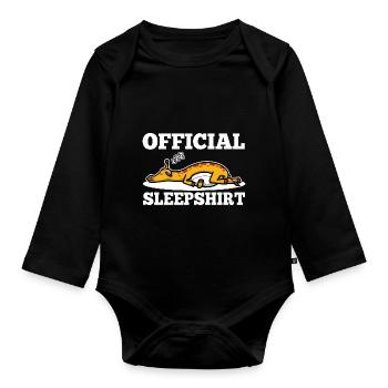 Official sleepshirt Giraffe - Baby Bio-Langarm-Body - Schwarz - Vorne
