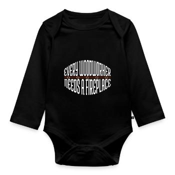 carpenter jokes arboriculture fun carpenter saw - Organic Longsleeve Baby Bodysuit - black - Front