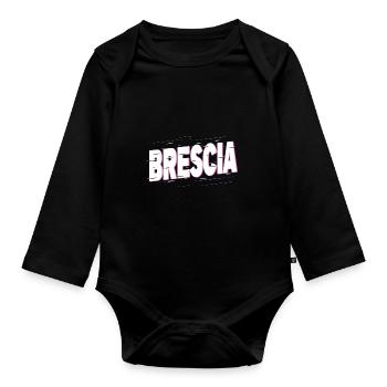 Brescia Italie Ville Écriture Accueil Amour Vacances - Body Bébé bio manches longues - noir - Devant