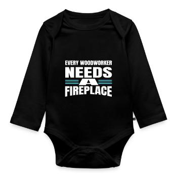 un t-shirt de prière de charpentier - Body Bébé bio manches longues - noir - Devant