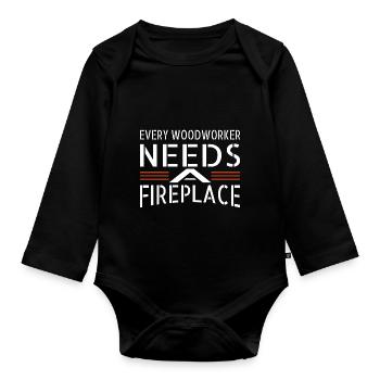 funny quote tools - Baby Bio-Langarm-Body - Schwarz - Vorne