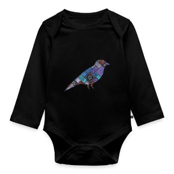 Bird Bird - Baby Bio-Langarm-Body - Schwarz - Vorne