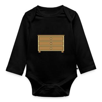 Design Furniture Drawers Chest of Drawers - Organic Longsleeve Baby Bodysuit - black - Front