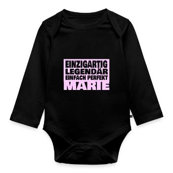 Marie - Baby Bio-Langarm-Body - Schwarz - Vorne