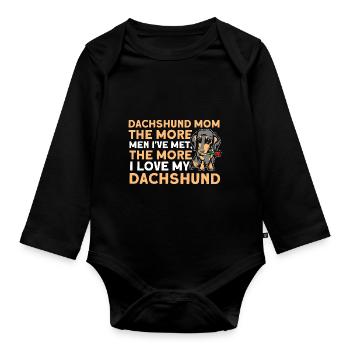 Dachshund Dachshund Dachshund Mama Dachshund Pet - Organic Longsleeve Baby Bodysuit - black - Front