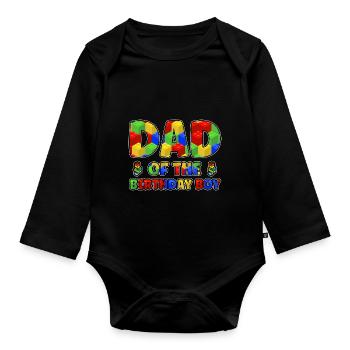 Module de serrage Papa - Body Bébé bio manches longues - noir - Devant
