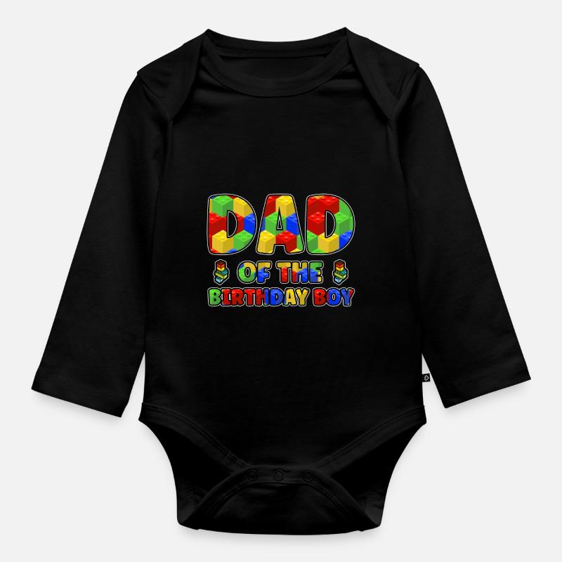 Module de serrage Papa - Body Bébé bio manches longues - noir
