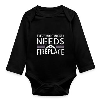 menuiserie funshirt humour cadeau menuisier - Body Bébé bio manches longues - noir - Devant